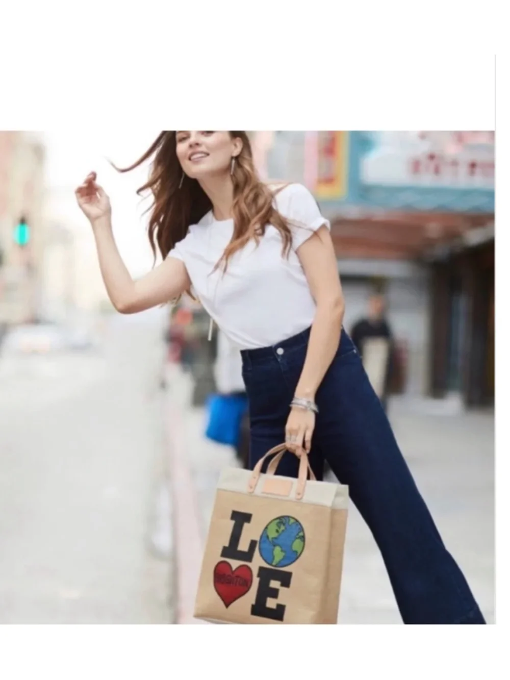 BRIGHTON LOVE The Earth Day Natural Jute Shopper Tote Bag NEW